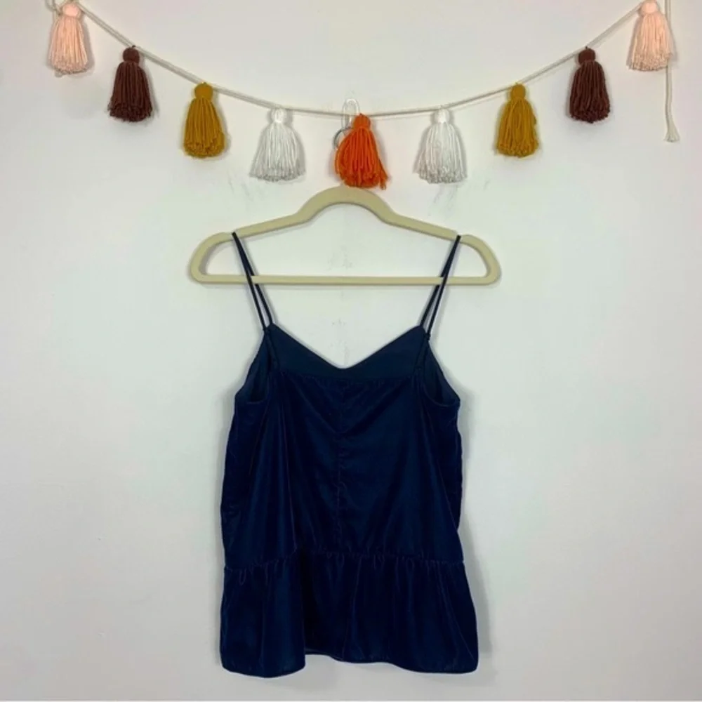 J. Crew Velvet Peplum Tank Navy Blue Size 4